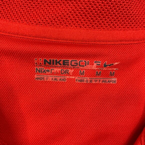 Nike Golf Shirt Mens M Medium Red Short Sleeve FitDry Performance Polo - Picture 5 of 11